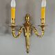 Pair of Gilt Bronze Wall Sconces, Louis XVI Style, 20th Century