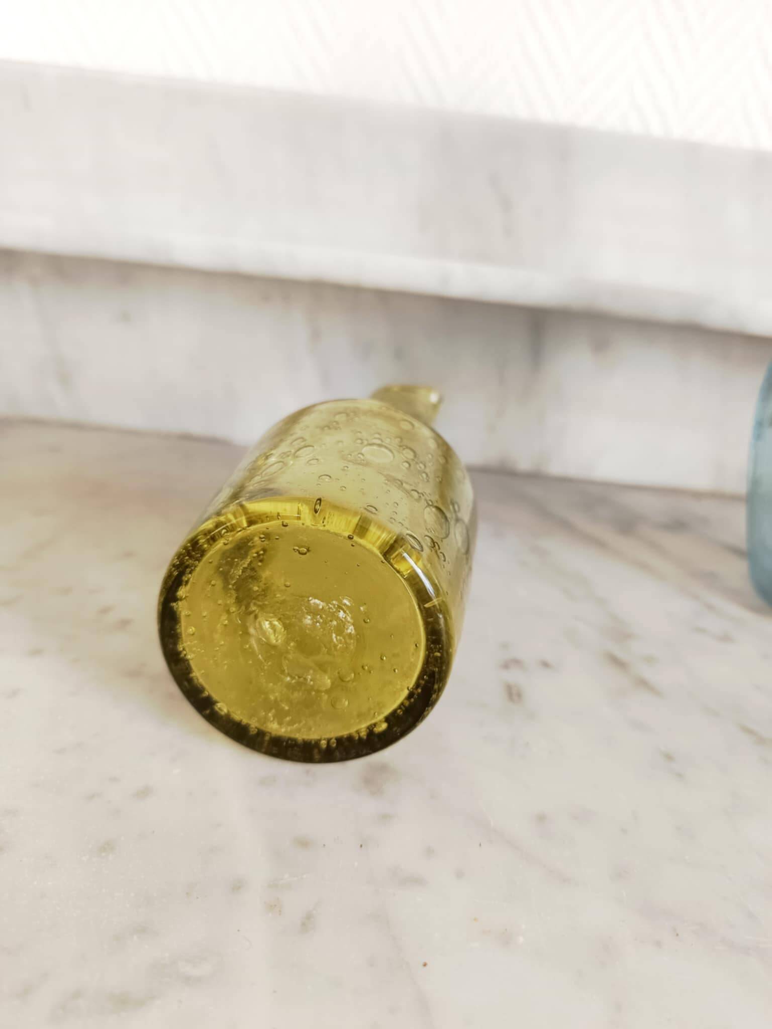 Two bubble glass carafes