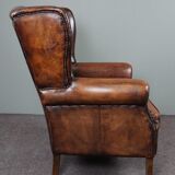 Sheep leather armchair + ottoman