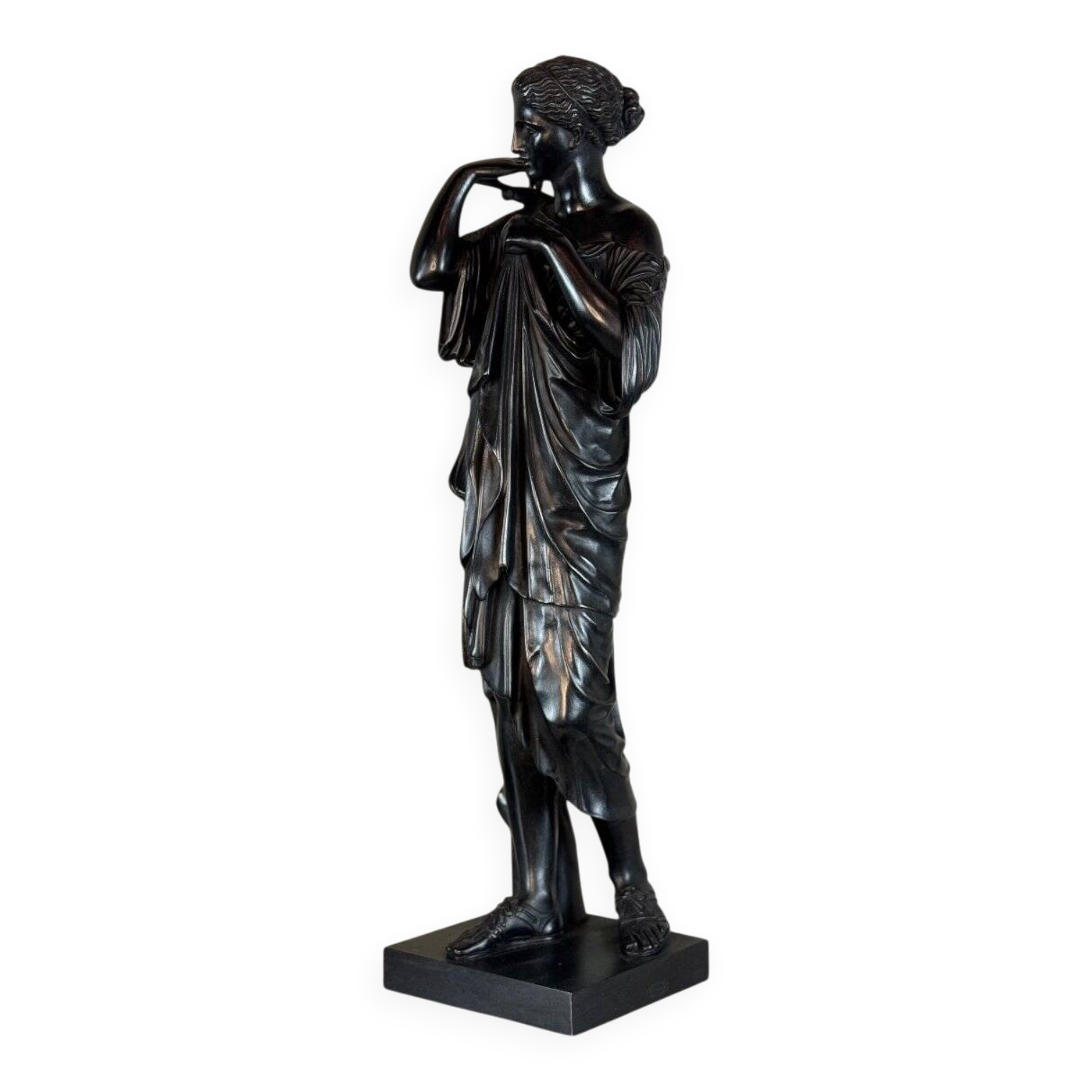 Diane de Gabies, bronze after the antique, black patina 19th century