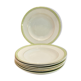 7 assiettes des années 60 verte et blanche - moulin des loups & orchies france
