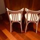 Paire de chaises bistrot peintes en blanc