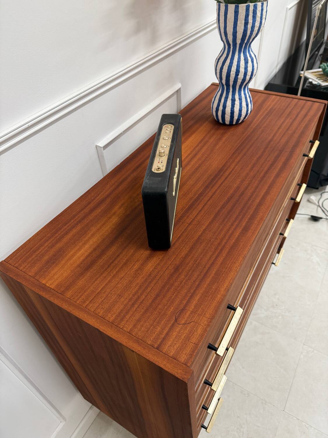 Vintage chest of drawers with compass feet