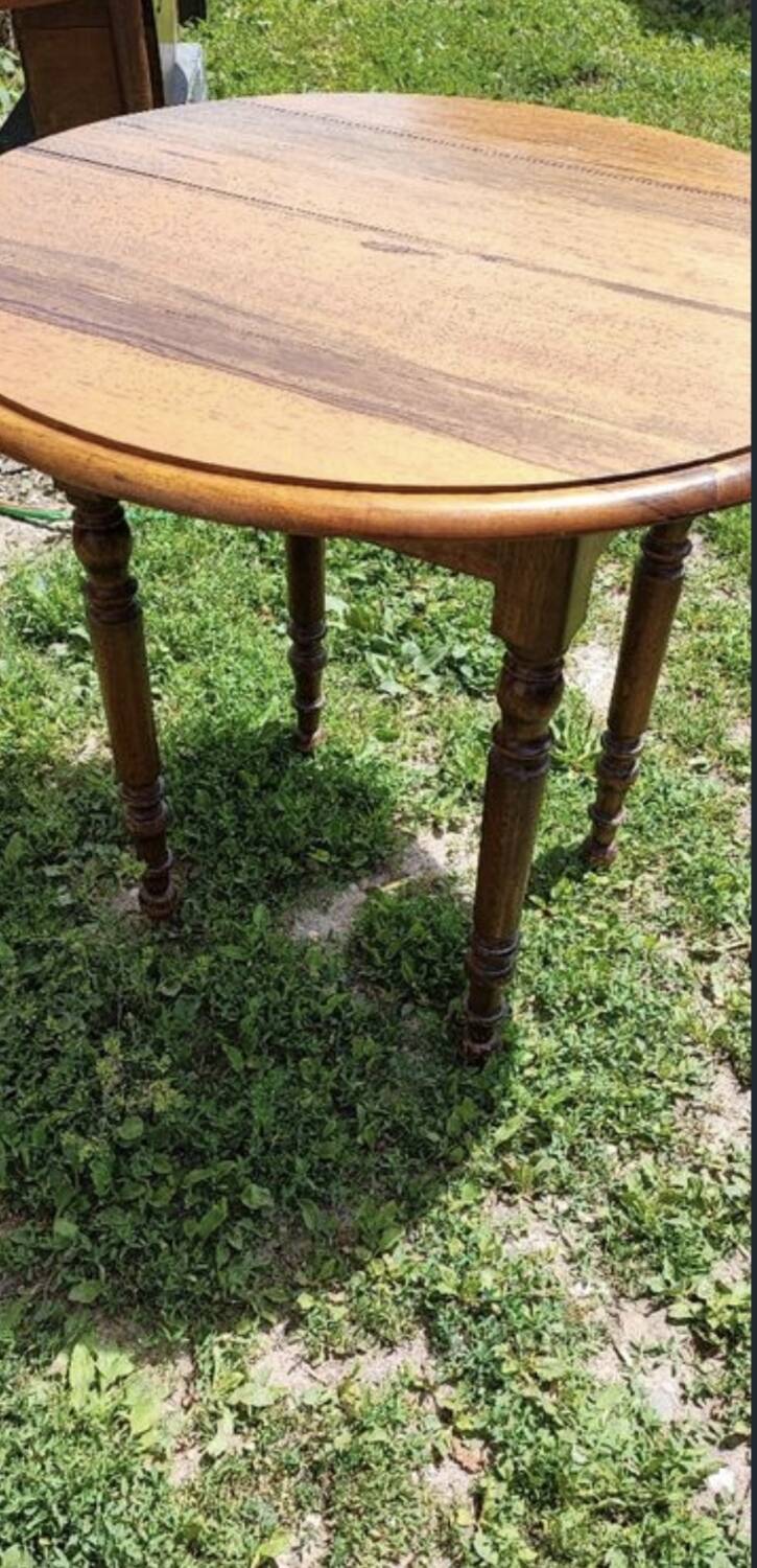 Small round table with flaps Louis Philippe Genuine