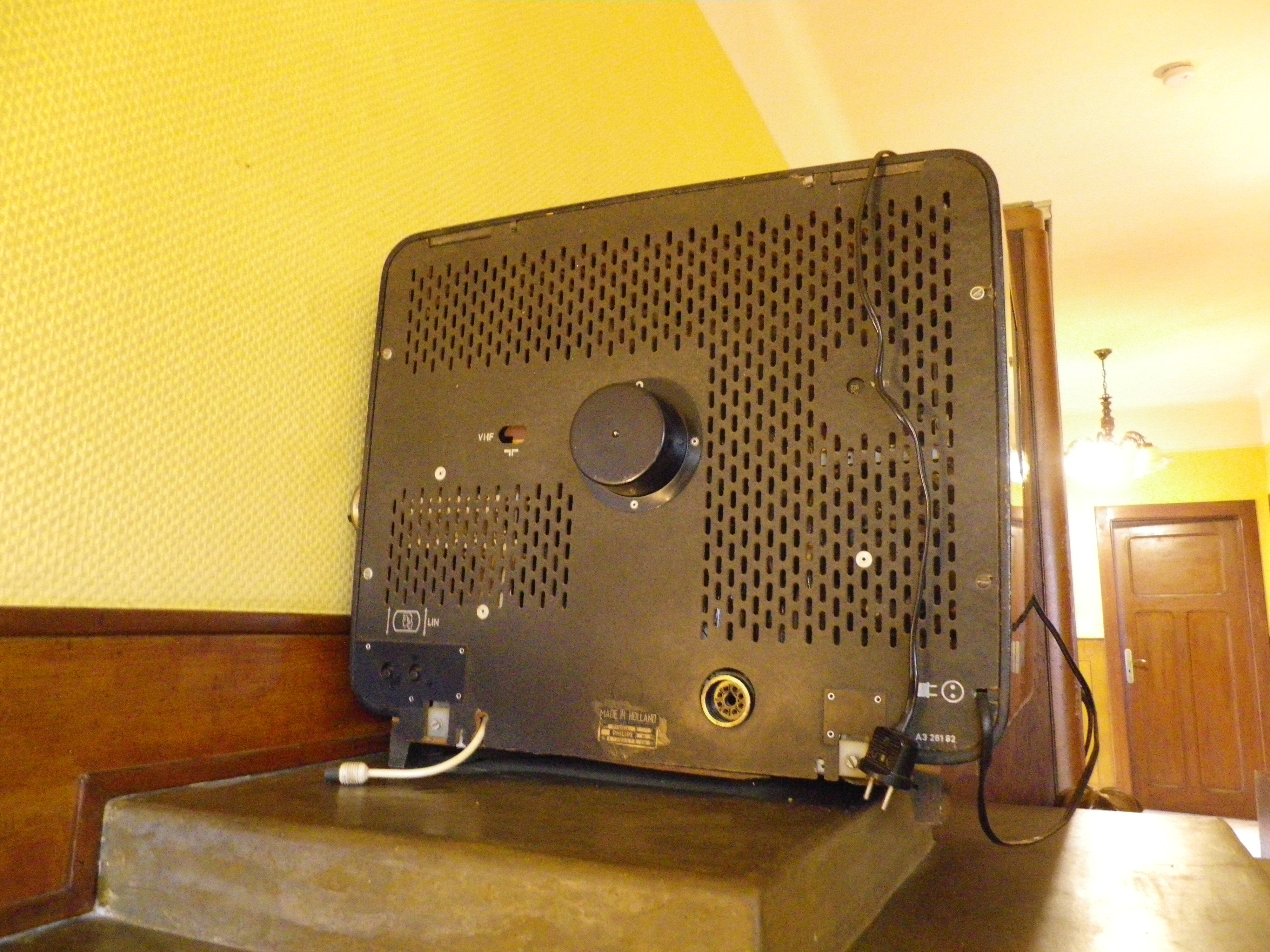 Philips vintage TV, lacquered wood frame -Holland- 50s