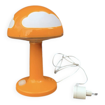 Lampe champignon vintage Skojig Ikea – orange nuages – années 90