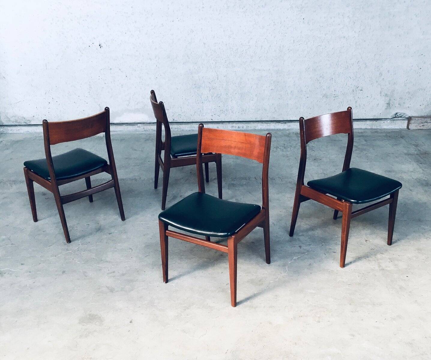 Mid-Century Scandinavian Modern Teak Dining Chairs, Set of 4