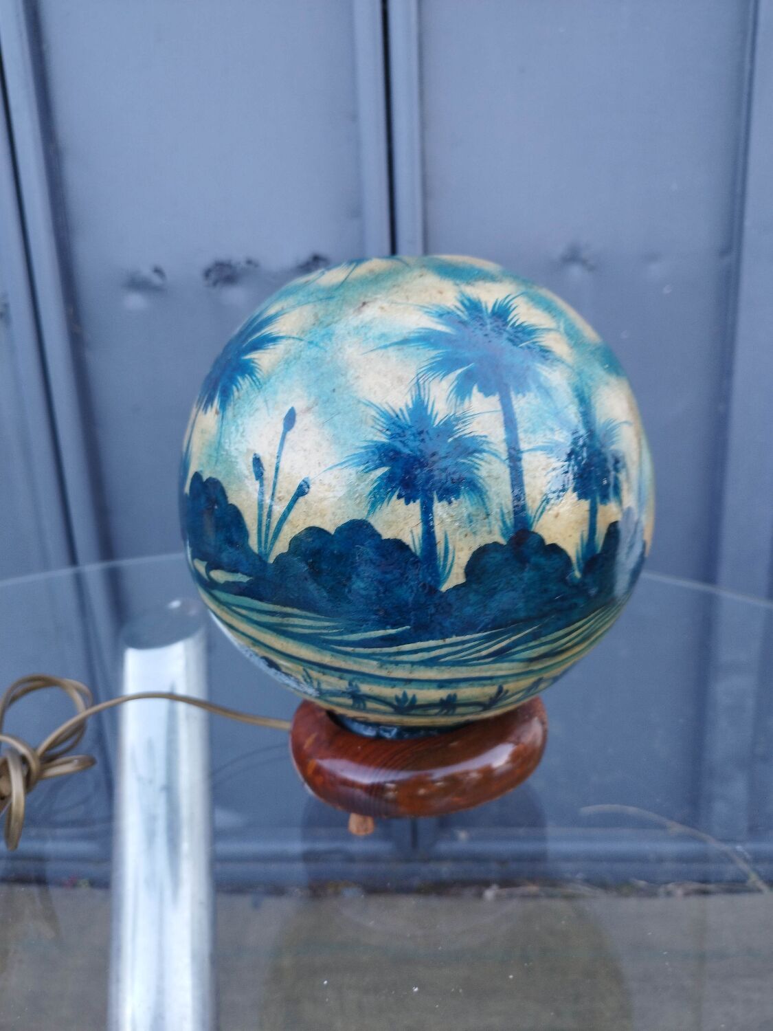 Table lamp night light globe luminous desert oasis