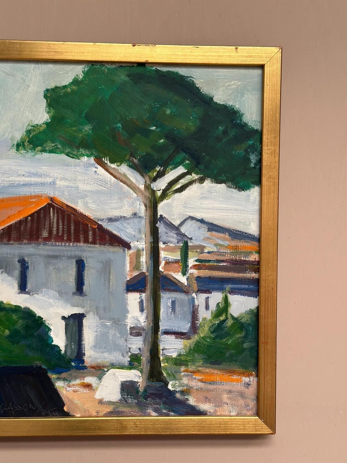 Swedish Oil on Panel – “Tree by the House” by L. Niklasson – Dated 1975 – V