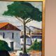 Swedish Oil on Panel – “Tree by the House” by L. Niklasson – Dated 1975 – V