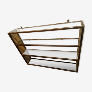 Industrial metal and glass shelf