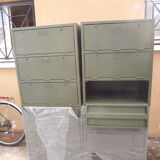 Furniture with an industrial iron locker army
