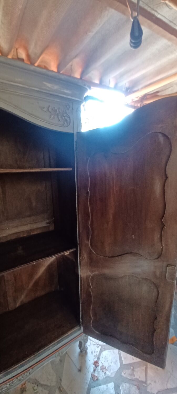 Old cabinet 18th century painted patinated