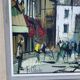 Painting by Fabien CLAUDE, lively Paris street in Montmartre, vintage 1960