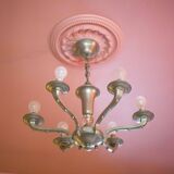 vintage 6-light chandelier, vintage suspension, ceiling lamp, interior decor