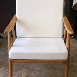 Fauteuil Stella vintage tissus bouclette