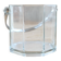 Vintage glass ice bucket with chrome handle.