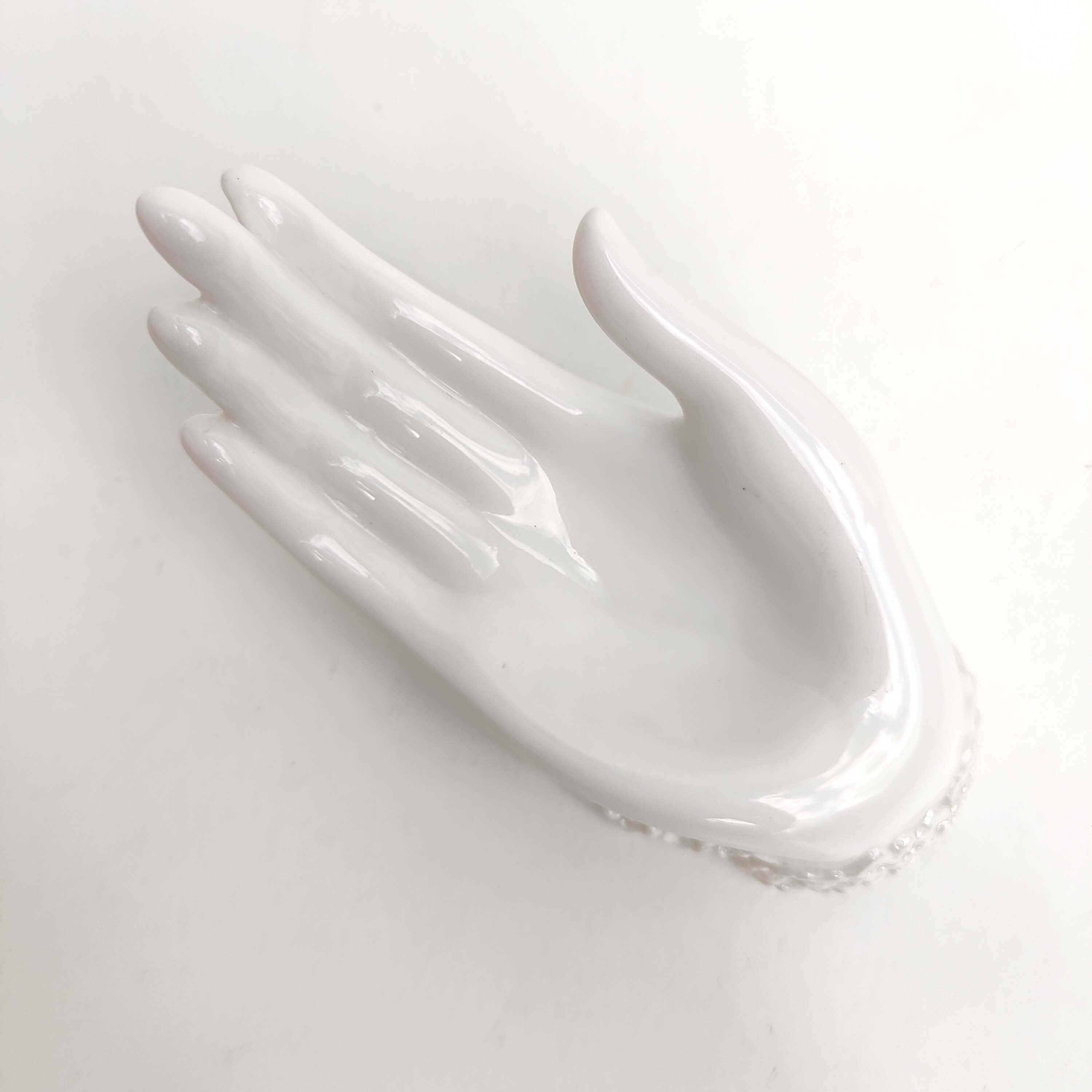 Hand soap holder and porcelain jewelry
