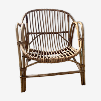 Rattan shell armchair adult model