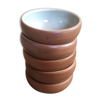 Series of 5 stoneware bowls