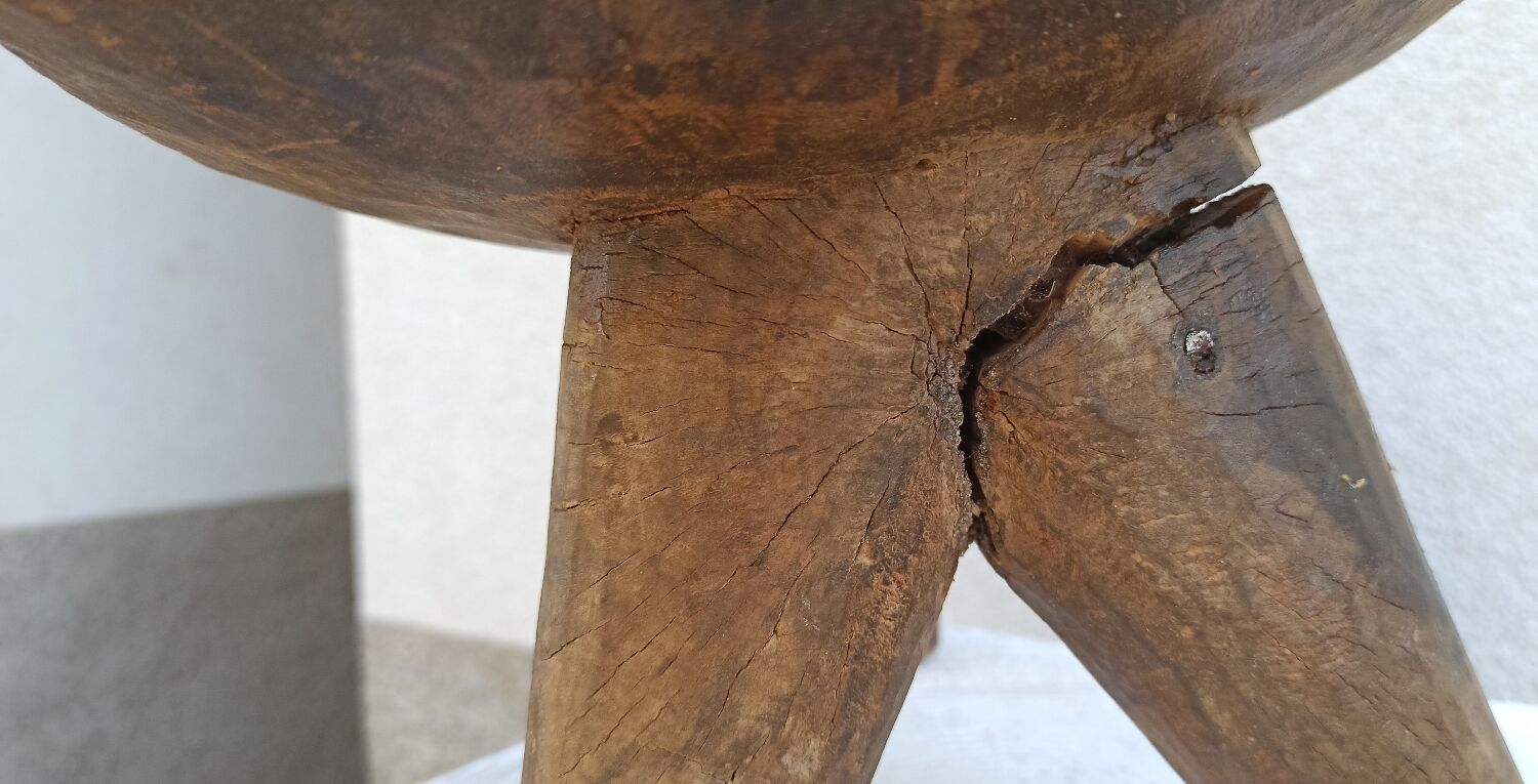 Antique wooden stool. Lobi African Art from West Africa