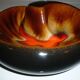 Empty round pocket Ø 20 cm black, red and yellow Vallauris style