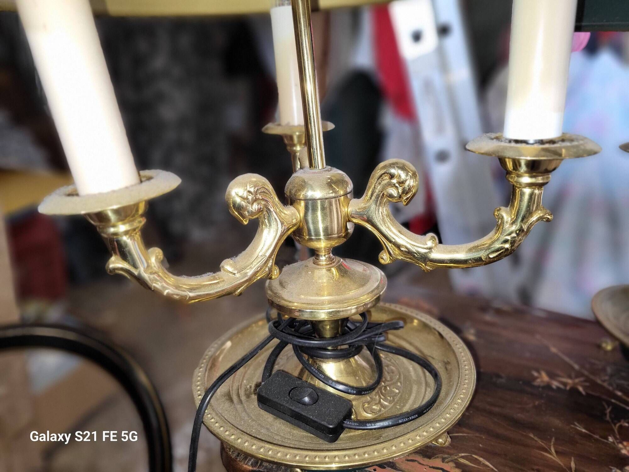 Pair of iron candlesticks