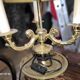 Pair of iron candlesticks