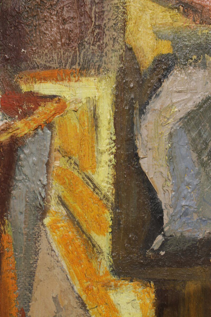 Nature morte cubiste signée - Huile sur panneau