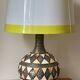 Vintage handcrafted lamp, pottery and silver-plated metal