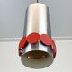Rare mid century DORIA hanging lamp, Aluminium & red discs