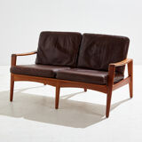 Danish leather sofa set by Arne Wahl Iversen for Komfort