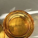 Vintage Bohemian orange crystal sugar bowl/candy dish