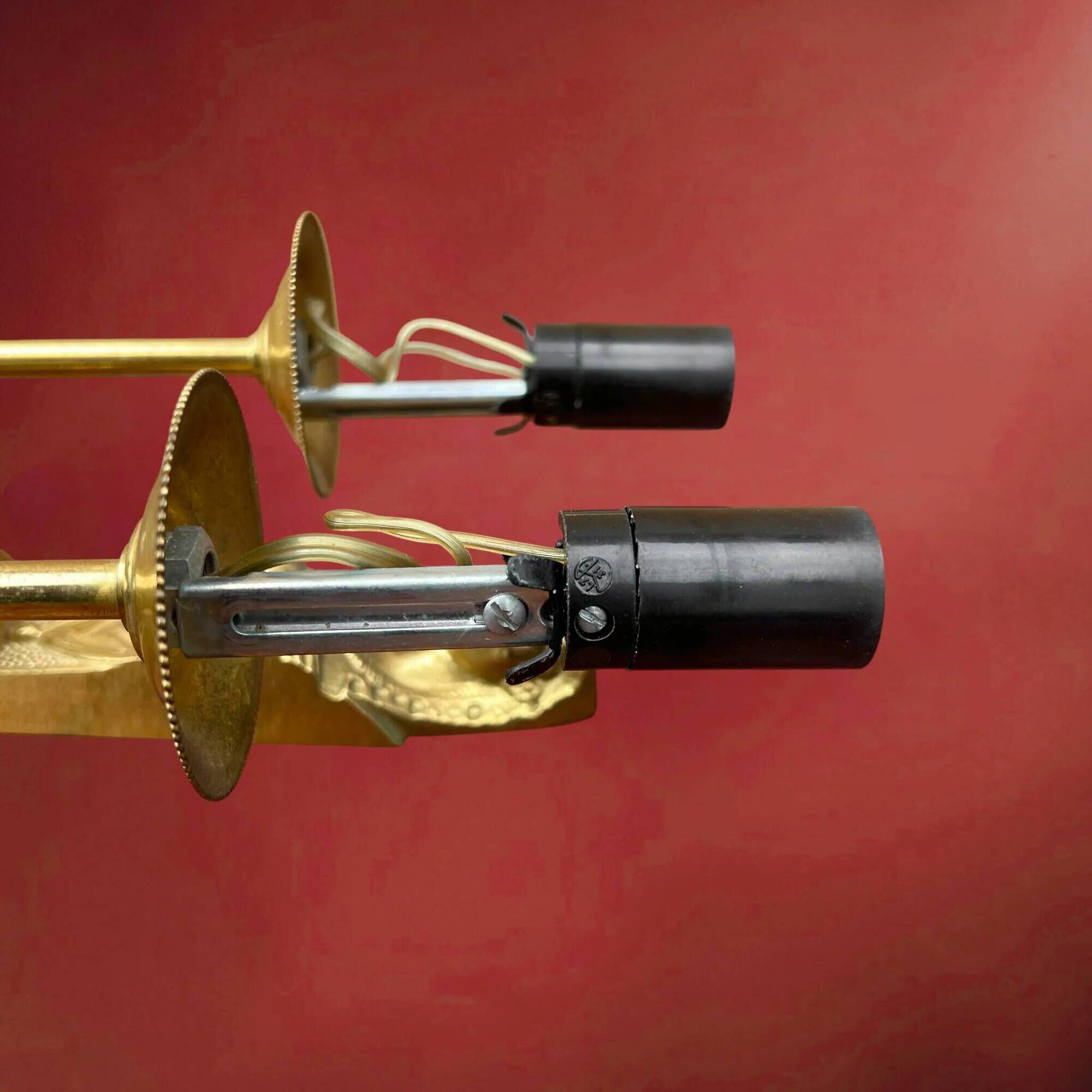 Pair of gilt brass wall lights in Empire style, Egyptian revival – 1940s-50s