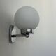 Pair of vintage wall lights, chrome and opaline, France 1970