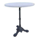 Bistro table in cast iron and white marble from 1900