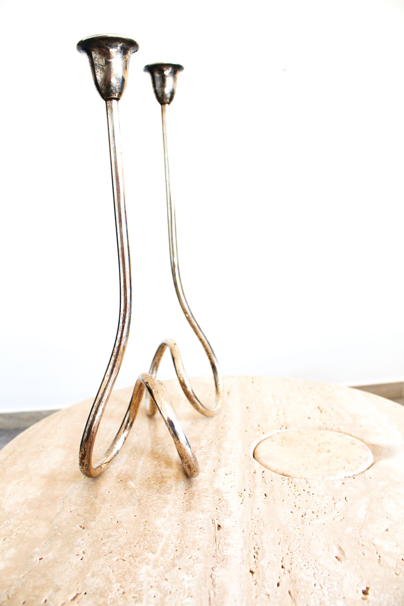 Candlestick in sheffield 2 candles, Italy 70s