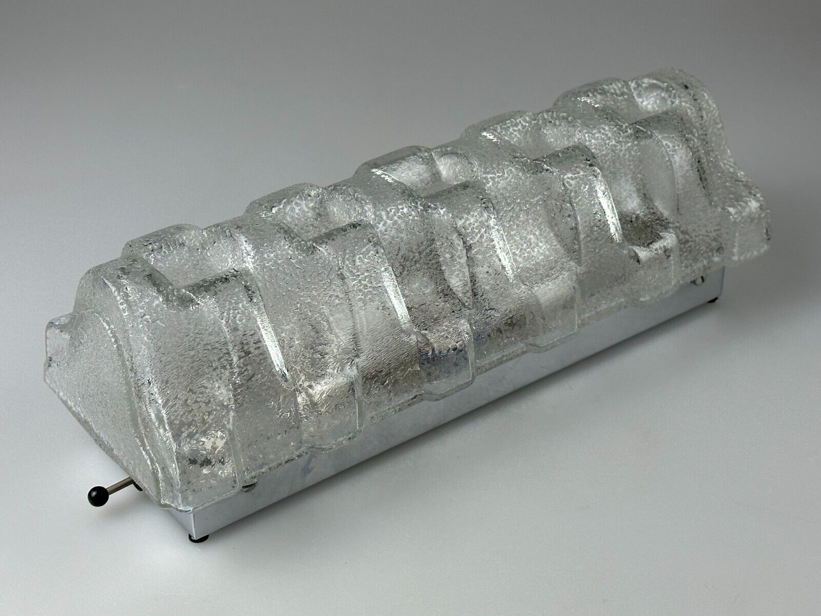 60s 70s wall lamp limburg germany wall sconce ice glass chrome space age