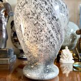 Vase en pâte de verre noir et blanc