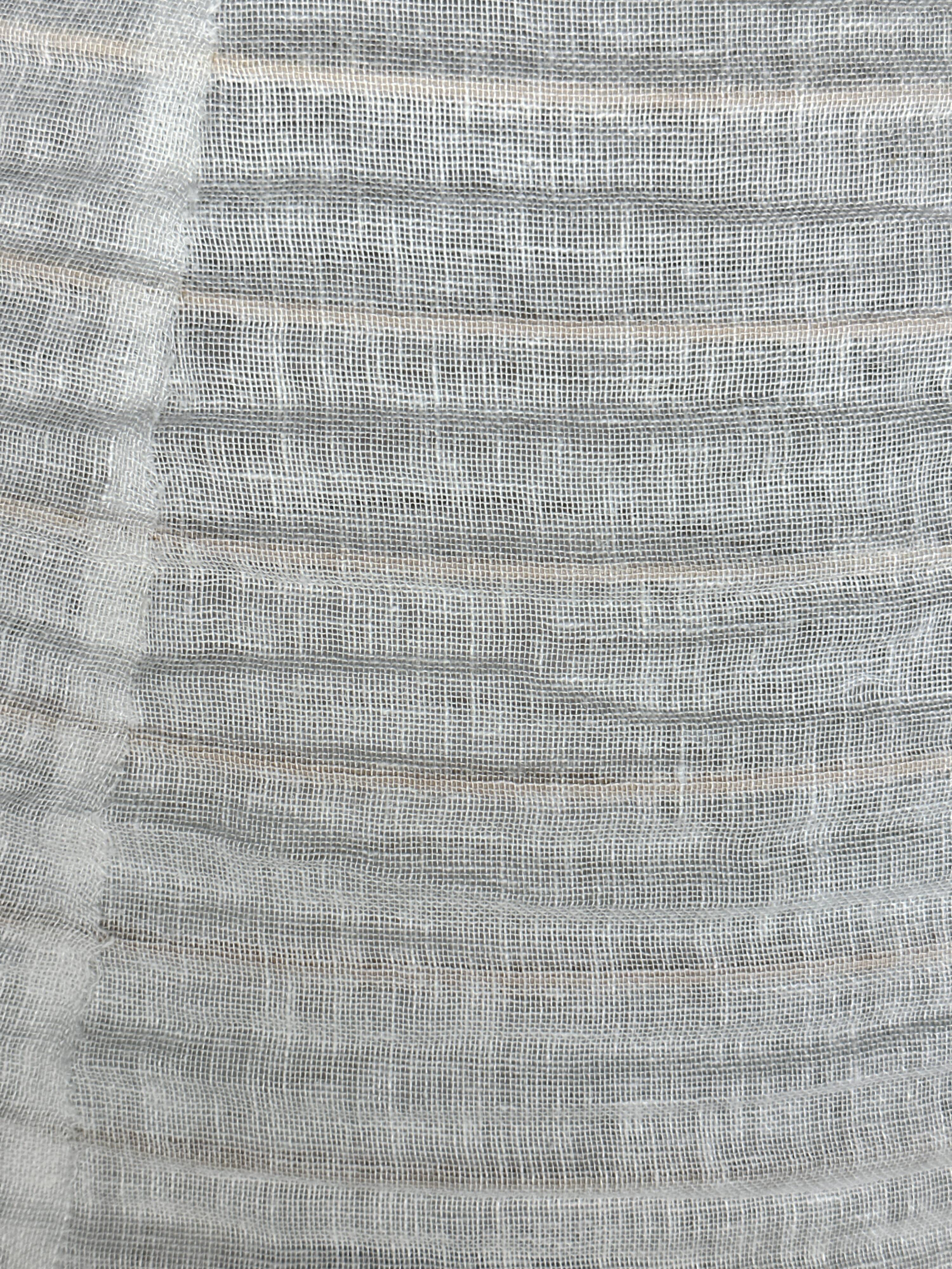 Very large Japanese-style natural rattan and linen pendant light in the shape of a drop H65 D70