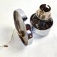 Pair of vintage Art Deco space age chrome and molded glass wall sconces