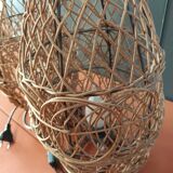 Pair of vintage rattan lamp
