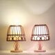 Pair of bamboo lamps