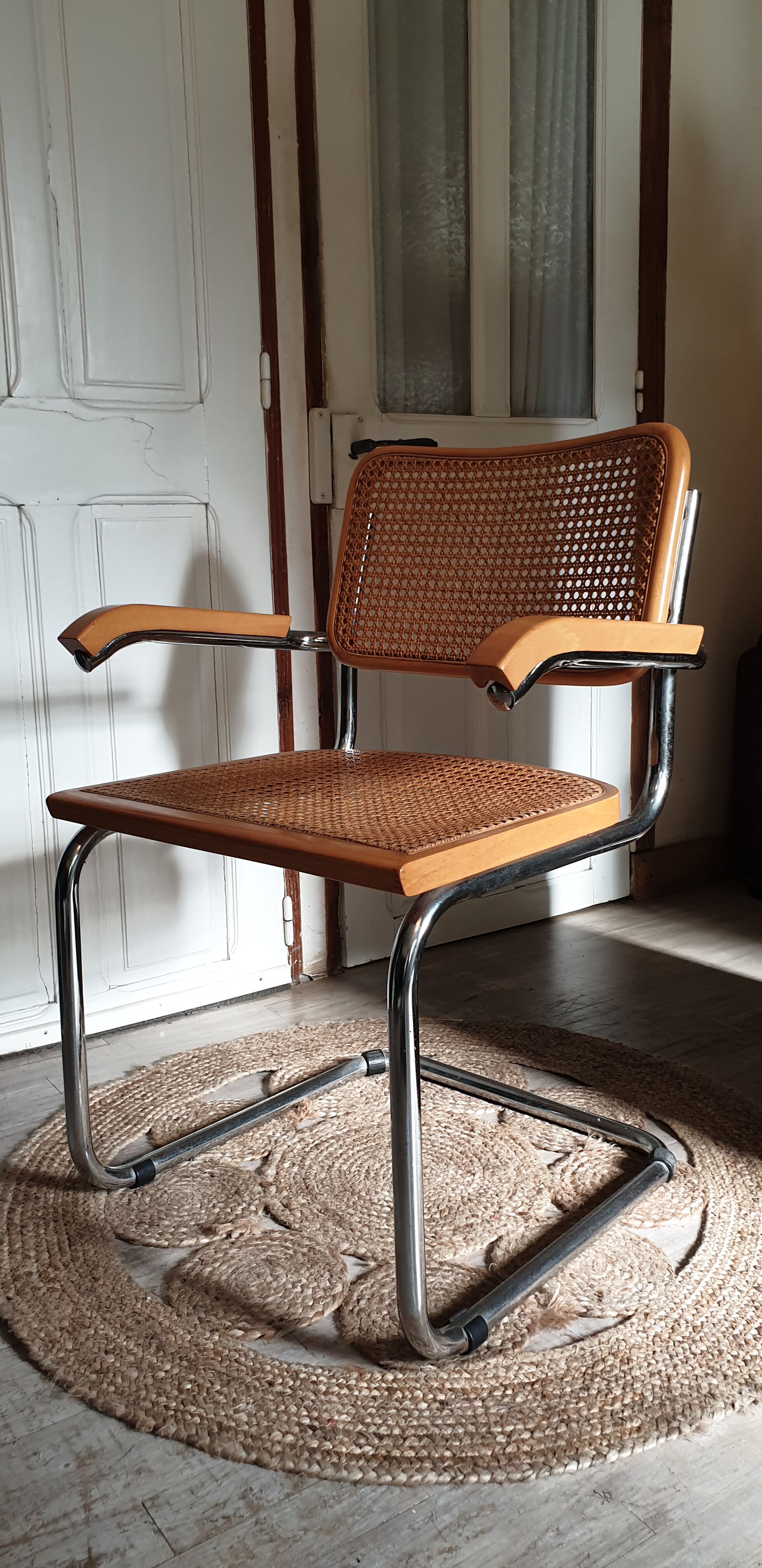 Chrome and cannage armchair Breuer