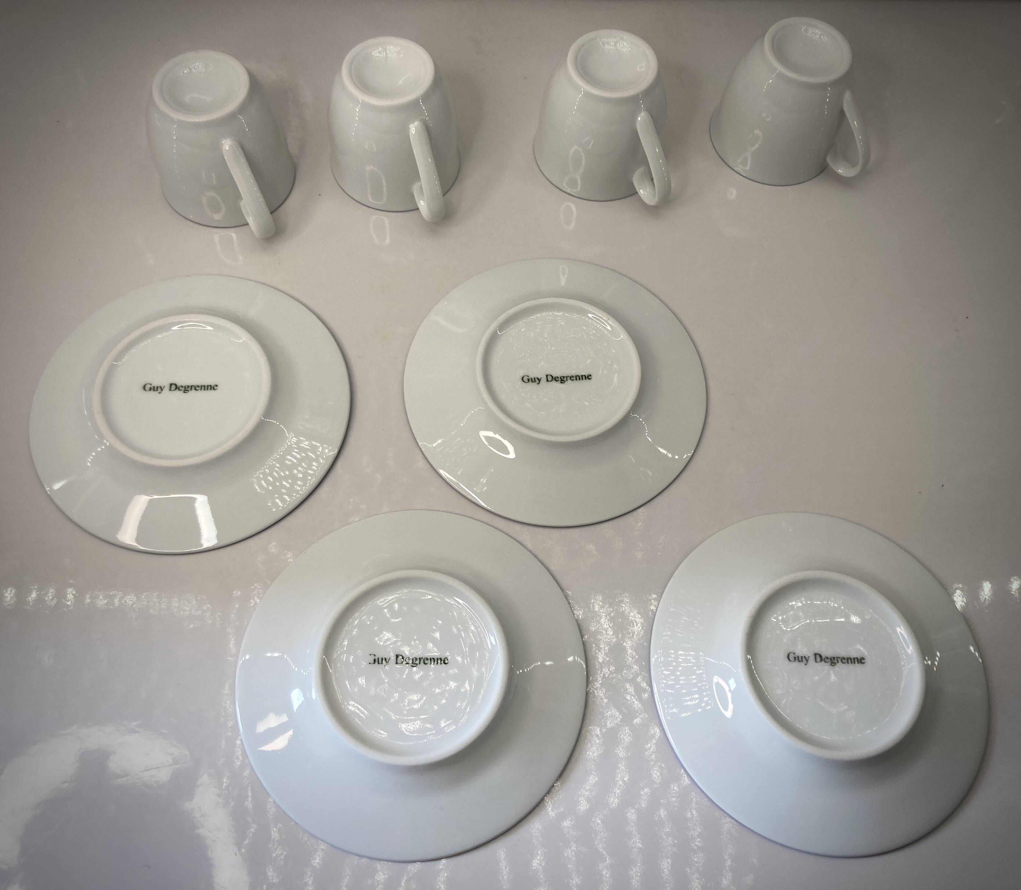 4 Espresso cups and saucers - Guy Degrenne