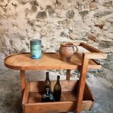 Vintage oak bar cart – France, 1950s