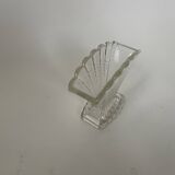 Art Deco Clear Shell Vase