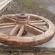 Old teak plow wheel
