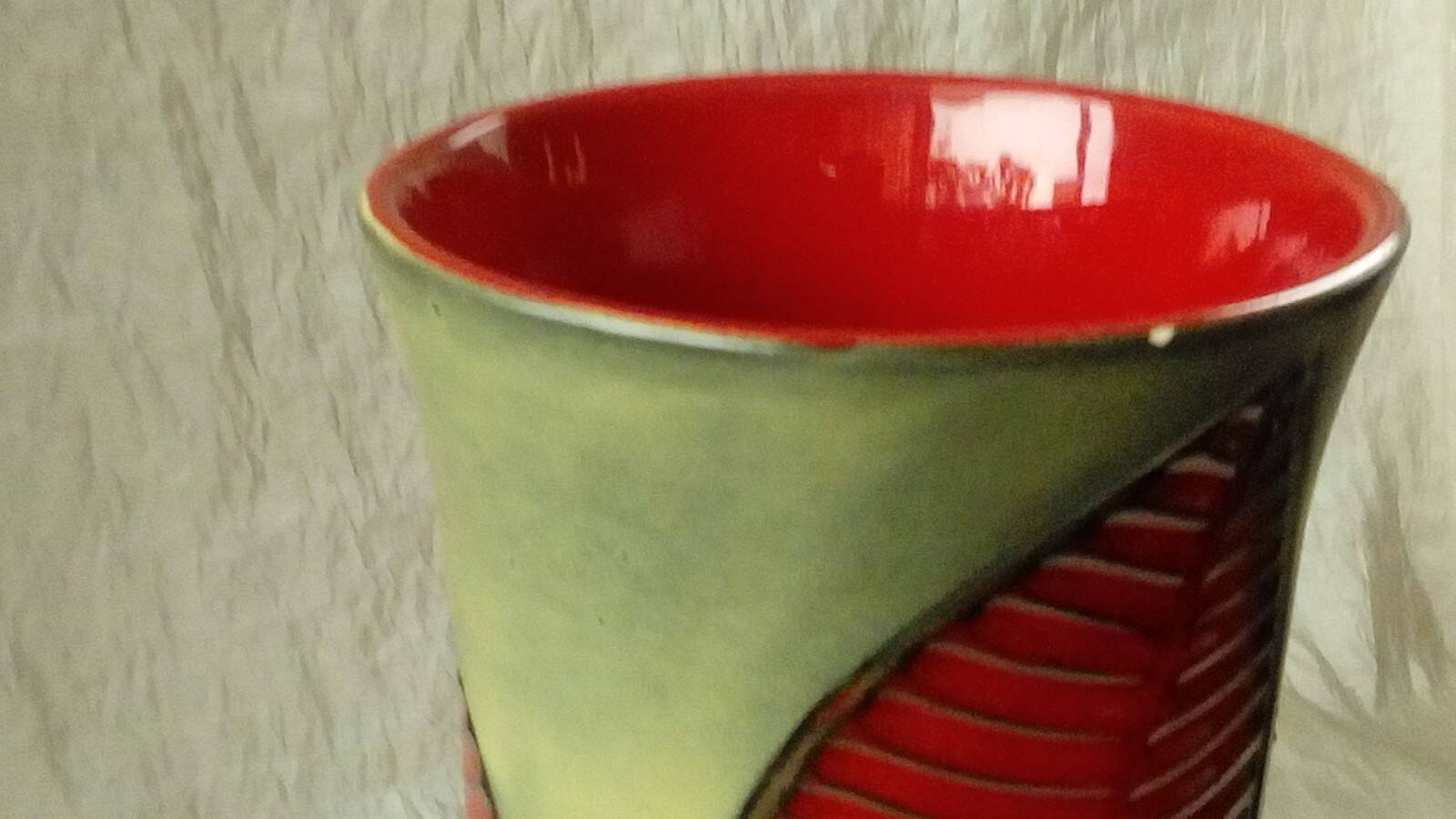 Fernand elchinger ceramic vase, fern model, 1950s