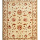 Handmade Cream Wool Floral Rug, Modern Oriental Living Room Carpet 176x228